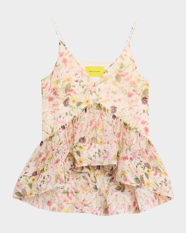 Floral Strappy Chiffon Top